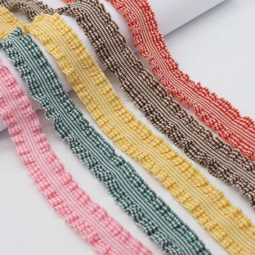 25mm Grid ruffling stretch tape plaid elastic ribbon rickrack braid band clothing shirt Sewing Garment accessories