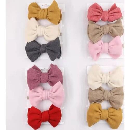 3 Pcs Nylon Baby Headband Bowknot Elastic Hair Band Children Girls Hairband Newborn Head Band