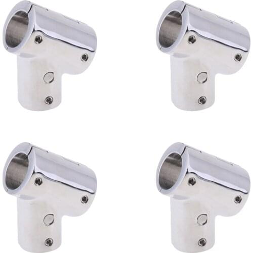 4Pcs 22mm Boat Handrail Fitting 60 Degree Tee 3 Way - 316 Stainless Steel