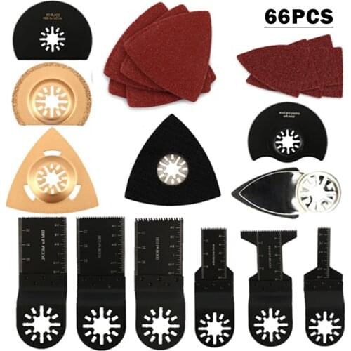 66 Pcs Oscillating Multi Tool Saw Blades for Renovator Power Tools As Fein Multimaster Dremel Electric Tools Accessories