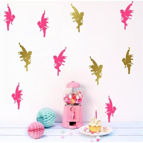 8pcs/set Cartoon Little Angel Wall Sticker For Kids Baby Children Rooms Bedroom Poster Home Decor Flower Fairy PVC DIY Art Mural
