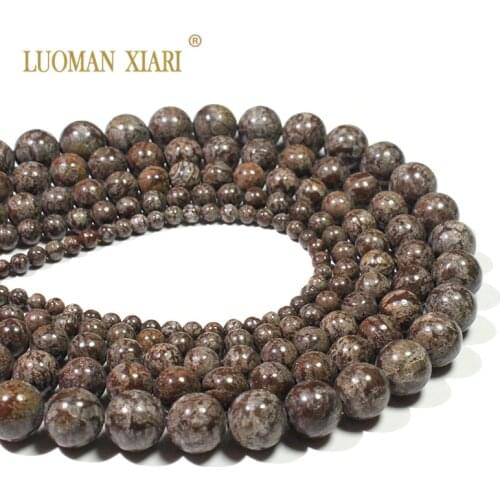 Wholesale Natural Coffee Snowflakes Stone Beads For Jewelry Making DIY Bracelet Necklace Material 4/6/8/10 /12 mm Strand 15