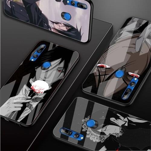 Black Butler Anime Tempered Glass Phone Case For Huawei honor 8X 9 10i 20i 20Lite 20Pro 30 Pro Cover Shell