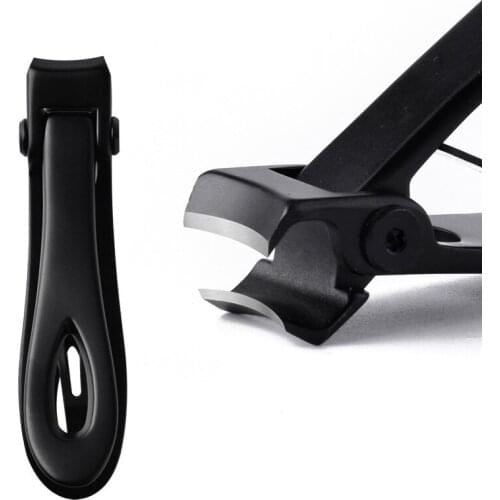 Black Stainless Steel Nail Clippers For Thick Nail Shave and Curve Blades Wide Jaw Heavy duty Anti-Slip Nail Clipper with box