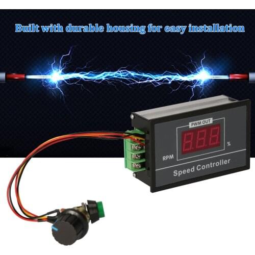 DC6-60V 12V 24V 36V 48V 0-30A PWM Motor Speed Controller Panel with Start&Stop Switch Percentage Digital Display TE1256