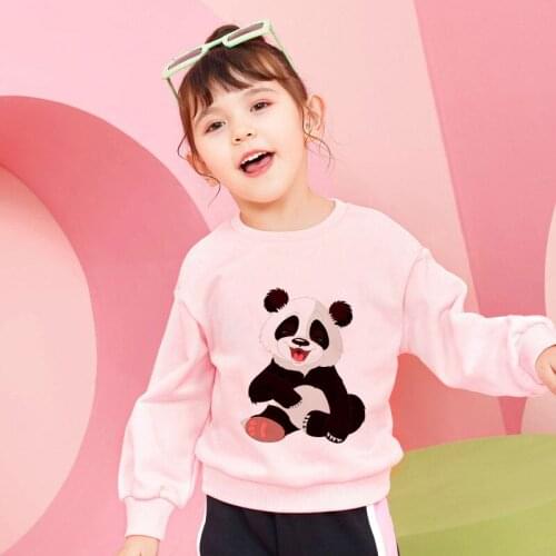 Autumn New Cute Toddler Girl Clothes Fashion Boys Sweatshirt Cartoon Panda Animals Pattern Long Sleeve O Neck Baby Warm Outfits