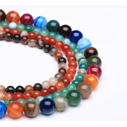 DoreenBeads Fashion (Grade A) ( Natural ) 4mm-12mm Glass Beads Round Colorful For Women Handmade Bracelets DIY Jewelry,1 Strand