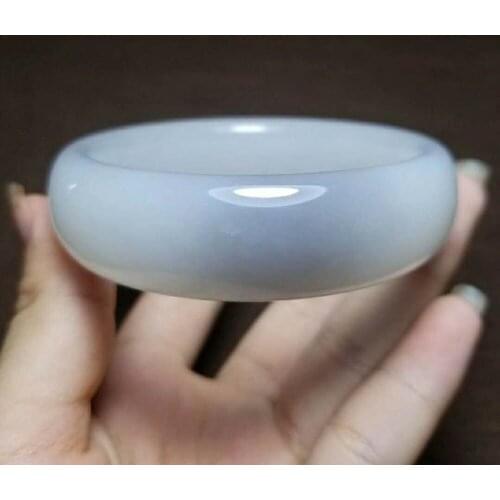 H20#Qinghai material and Tian Yubing bottom purple white jade bracelet