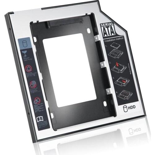 Hard Disk Drive Bay Universal 2.5 2nd 9.5mm Ssd Hd SATA Hard Disk Drive HDD Caddy Adapter Bay For Cd Dvd Rom Optical Bay New