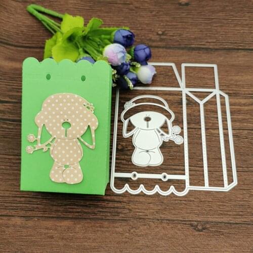 Candy Jar Bear background frame Metal Cutting Dies for DIY Scrapbooking Album Paper Cards Decorative Crafts Embossing Die Cuts