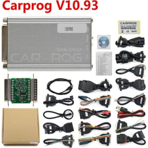 Newest CARPROG V10.93 Carprog V10.0.5 V8.21 Car Prog ECU Chip Tunning Car Repair Tool Carprog 10.93(With All 21 Items Adapters