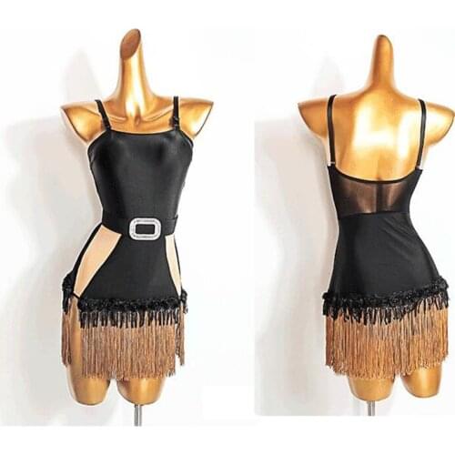 Latin Dance Practice Clothes WomenS New Style Sling Fringe Dress Robe Danse Costumes Latin Dance Competition Dresses DN9599