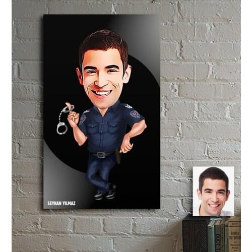 Personalized Mr. Police Cartoon Wooden Painting 2 Reliable Quality Robust Cost Effective Home Decoration Custom Design