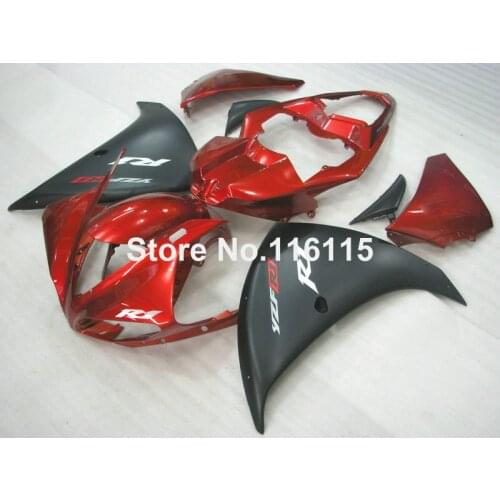 Injection molding ABS full fairing kit fit for YAMAHA YZF R1 2009-2015 YZF-R1 09 10-13 14 15 matte black red fairings set CQ2