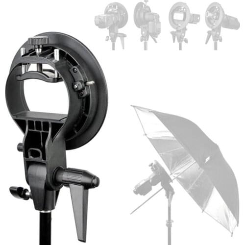 Pro Godox S-Type Bracket Bowens S Mount Holder Adapter For Canon Nikon Yongnuo Nissin Metz Speedlite Flash Snoot Softbox PS134