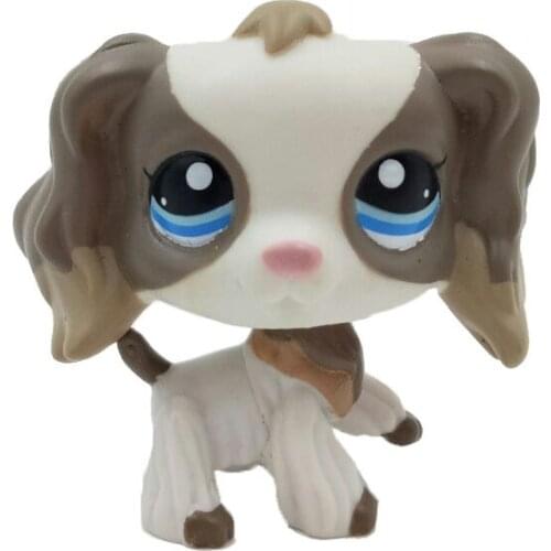 LPS CAT rare pet shop cute toys #2254 mini Cocker Spaniel old original Dog Puppy Grey Gray White figure Child Christmas gifts
