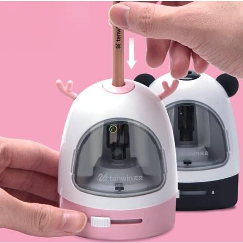 Tenwin Nib Adjustable Electric Pencil Sharpeners Cute Art Professional Automatic Electronic Sharpener For School Stationery
