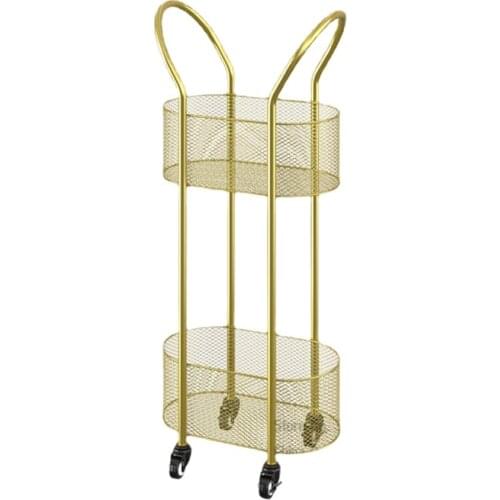 Nordic Ins Bathroom Non-fading Golden Shelf 2 layer Floor Toilet Storage Racks Bathroom Organizer Waterproof storage basket