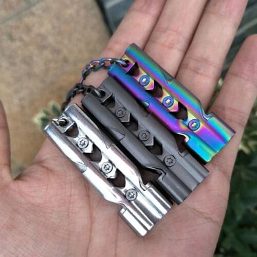 High Decibel Metal Stainless Steel Whistle Self-defense Alarm Outdoor Sports Camping Traveling Survival Gear defensa personal
