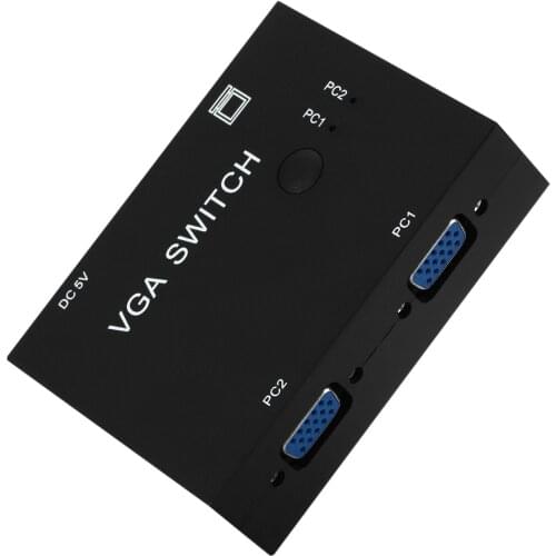 Vga 2 in 1 out switcher vga 2 port switch box for consoles set-top boxes notebooks projectors computers 2 hosts share 1 display