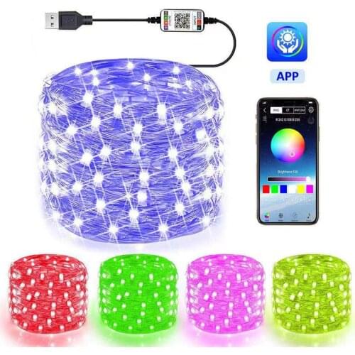 USB Bluetooth App water proof Led String Indoor Festival Decoration Fairy Tale Light Music Synchronous Time With memory function