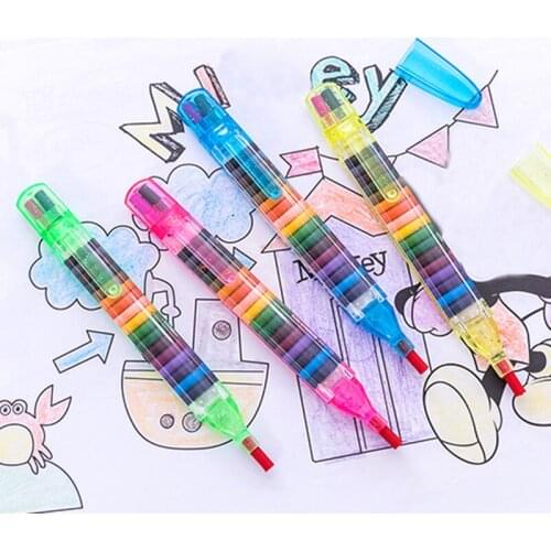 Children Painting Toys 20 Colors Wax Crayon Baby Funny Creative Educational Oil Pastels Kids Graffiti Pen Drawing Tools Art Gift