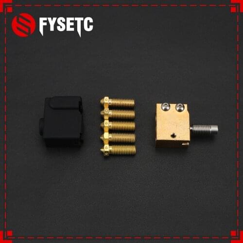 Volcano Silicone Socks 24x20x11.5mm +H59 Copper Volcano Heater Block +5pcs Nozzle +Hotend Throat For E3D Volcano PT100 Cartridge