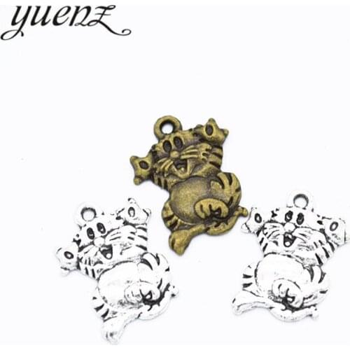 YuenZ 20pcs Antique silver color charms metal animal Cat pendant diy jewelry necklace 17*13mm D9301