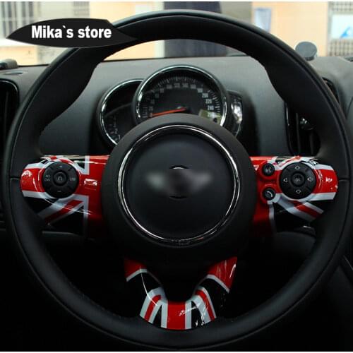 Car steering wheel button cover sticker ABS interior decoration for mini cooper F60 F55 F54 F56 F57 car-styling accessories 3pcs