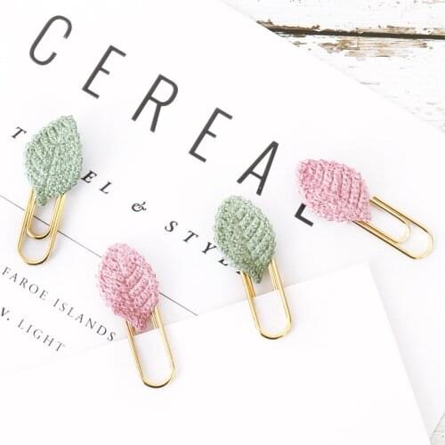 3PCS Knitting Tree Leaf Shape Paperclip Decoration Bookmark Shaped Paper Clip Planner Clip Binder Piece Stationery Office SupplY