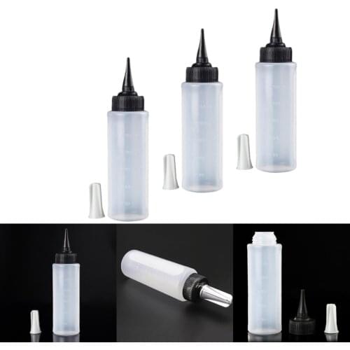 3 Packs Hair Color Bottle Applicator, Plastic Squeeze Bottle for Hair, Dispensing Bottles Nozzle Tip Dye Bottle