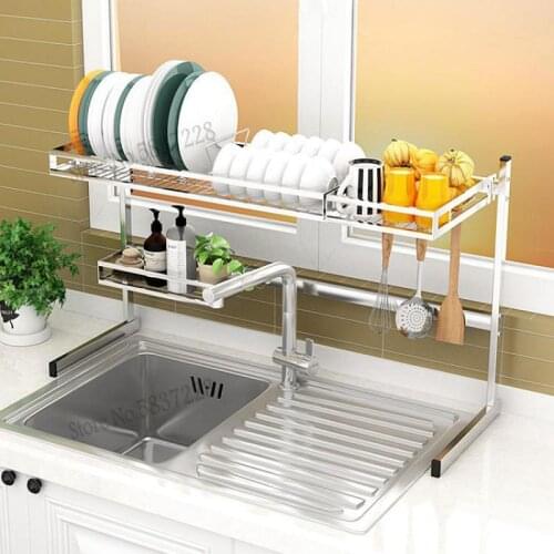 304 Stainless Steel Non Perforated Sink Drain Rack Cool And Place The Bowl Rack, Dishes, Kitchen Utensils Storage Rack And Stora