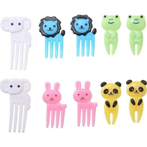 36Pcs Mini Kids Cute Animal Food Fruit Picks Forks Lunch Box Accessory Decor Bento Lunches Party Decoration