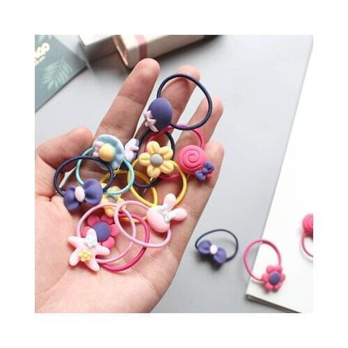 40 Pcs/set Childrens flower rubber bands children do not hurt the hair head rope baby hair ring elasticity is good to tie the h