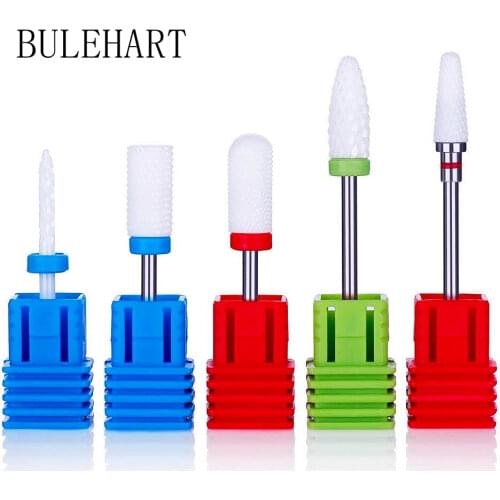 Milling Cutter For Manicure Set 5 Pcs Ceramic Electric Drill Manicure Nail Drill Bits Removing Gel Varnish Tool