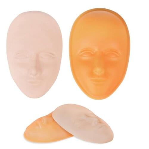 5Pcs Facial Tattoo Training Head Silicone Practice Permanent Makeup Lip Eyebrow Tattoo Skin Mannequin Doll Face Head