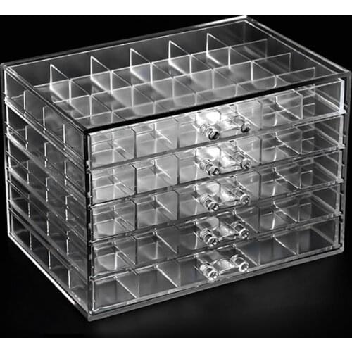 5 Layers Large Drawer Clear Acrylic Storage Box Nail Polish Rack Nail Decorations Makeup Organizer Manicure Tools