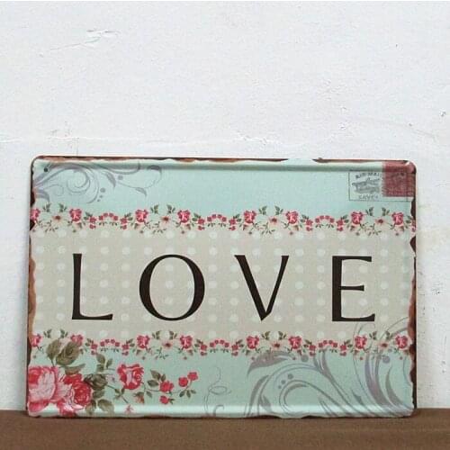 50pcs/lot Metal Sign shabby chic The Love metal poster Art wall decor House Cafe Bar Vintage Garage decor Mix order N-99 20*30 C