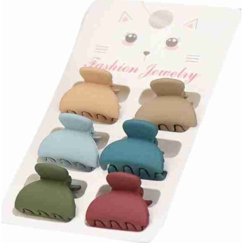 6pcs/set Frosted Small Gripping Clip Women Girls Plastic Small Hair Crab Claw Barrettes Mini Hairpin Accessories Headwear