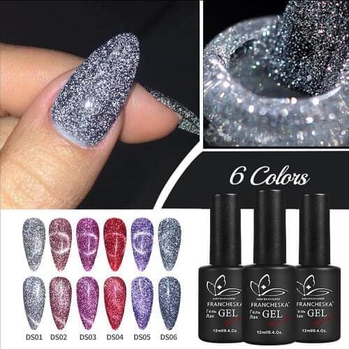 6PCS Cat Eye Gel Nail Polish Reflective Glitter Nail Polish Gel Low Odor Non-toxic Not Hurt nails And Body