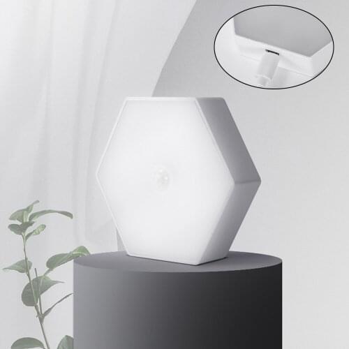 6 LEDs Night Light Motion Sensor Wireless Battery Powered/Built-in Battery Night Lamp Kitchen Cabinet Wall Lamp Bedside Lights
