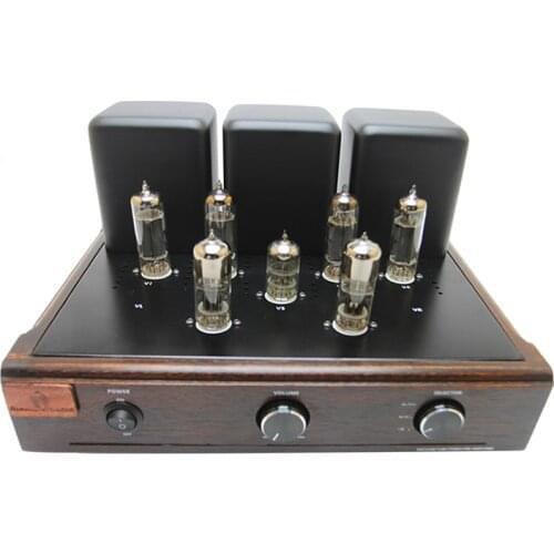 6p14 single-ended Class A push-pull EL84 tube power amplifier, purely manual scaffolding, frequency response: 20Hz--40kHz