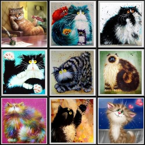 5D Diamond Painting Animal Cat and Dog Diamond Mosaic Cross Stitch Embroidery Set Wolf Houseware Christmas Gift