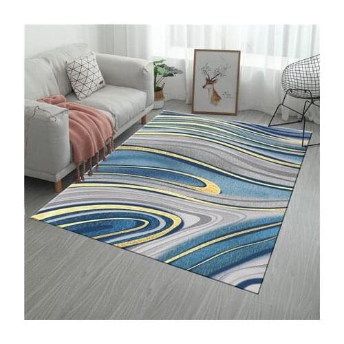 American Style Abstract Striped Art Carpet Bedroom Living Room Sofa Anti-Slip Mat
