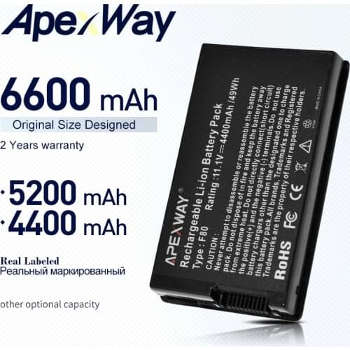 Apexway Laptop Battery for ASUS F8 F80 F80H F80A F80S F80Q F80L F80M F81 F81SE X82SE F83 F50S X61 X61W X61S X61GX X61SL X61Z