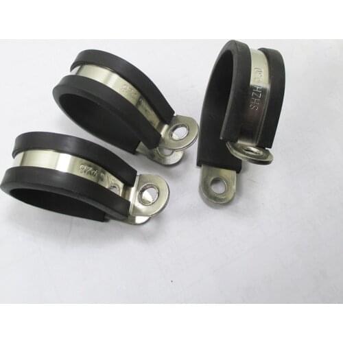 Free shipping 2pcs/lot 304 Stainless Steel Rubber Lined P Clips Cable Mounting Hose Pipe Clamp Mikalor