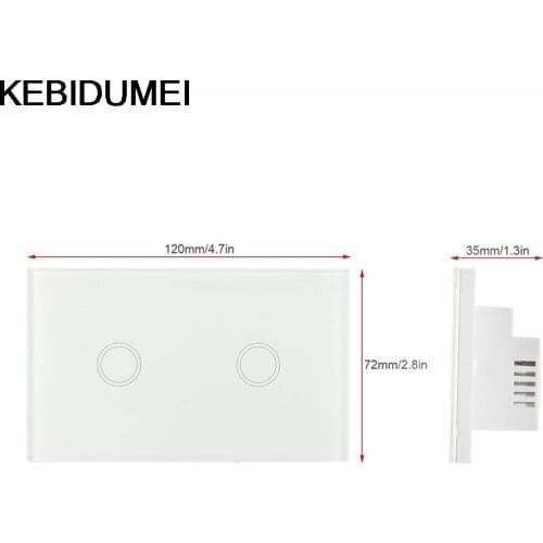 Switch 110V Touch Light Switch Remote Control Switch 2 Gang 1 Way RF433 Wireless Smart Wall Switch Buttons 20M Sensor Switch