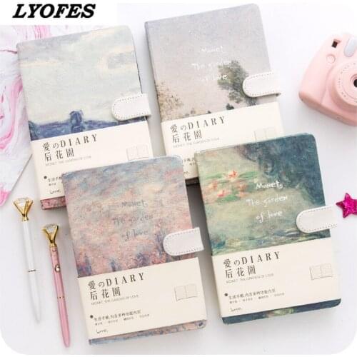 Travelers notebook Travellers account book simple small fresh Notepad retro A5 magnetic buckle Hardcover Oil Painting