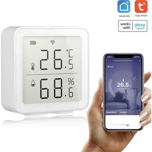 Tuya WIFI Temperature Humidity Sensor Wireless Digital Temperature Humidity Meter Indoor Thermometer Hygrometer Works with Alexa