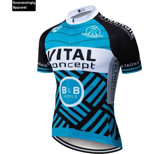 6XL Summer Mens VITAL CONCEPT Cycling Jersey Bike Short Sleeve Clothing Bicycle Shirts Blue Team Bike Jersey Pro Cycling Jersey